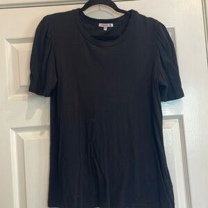 Sundry size 3 (large) blackk tee with shoulder gathered detail